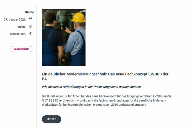Online-Fachtagung zum neuen Fachkonzept für EV und BBB – anstrengend, aber lohnend Bild Online-Fachtagung zum neuen Fachkonzept für EV und BBB – anstrengend, aber lohnend